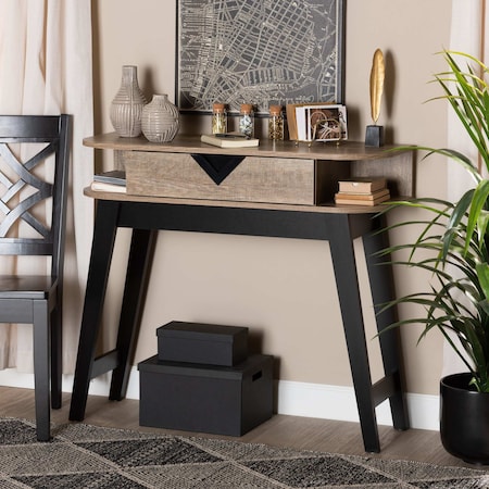 Baxton Studio Wales ModernLight Brown Finished Wood 1-Drawer Console Table 196-11913-ZORO